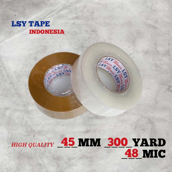 

New lakban bening / coklat 300 yard ketebalan 48 micron