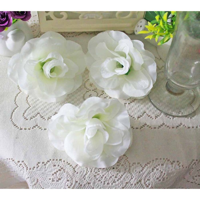 New bunga artificial kuntum kuncup mawar ross rose ros dekorasi putih