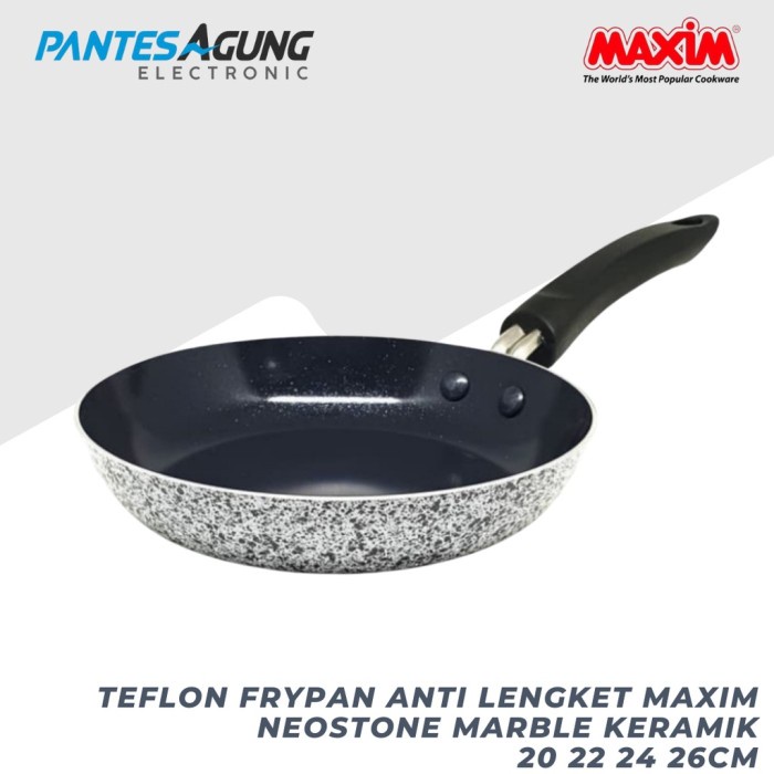 silahkan- TEFLON FRYPAN ANTI LENGKET Maxim Neostone Marble Keramik 20 22 24 26cm