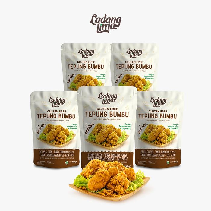 

5 pcs - Tepung Bumbu Serbaguna 150gr Ladang Lima (Biang Ayam Fried Chicken Gluten Free)