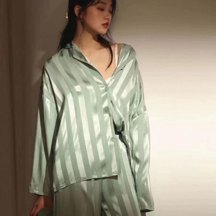 Baju Tidur Exclusive Piyama Wanita Satin Sutra Organic Tencel Import Mewah Premium Terlaris