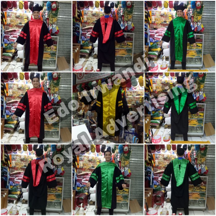 Promo Toga Guru Besar Toga Senat Toga Rektor Bahan Jet Black Kombinas Bludru Original