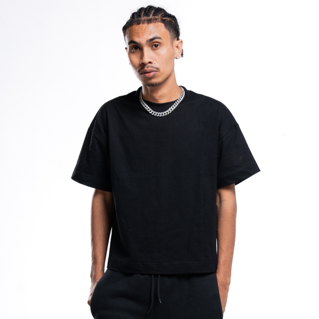 JORN - Tshirt Boxy Heavyweight Hitam Kaos Boxy Oversize Tebal Kaos Pria Tebal Kaos Oversize