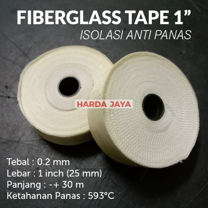 

FIBER TAPE 1" INCH (25MM), LAKBAN FIBERGLASS CLOTH ISOLASI TAHAN PANAS