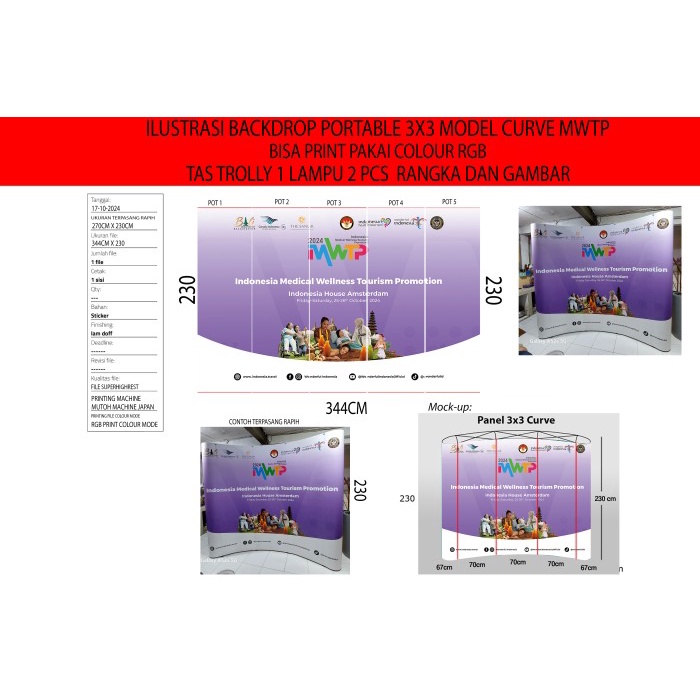 

BACKWALL PORTABLE / BACKDROP 3 X3 CURVE