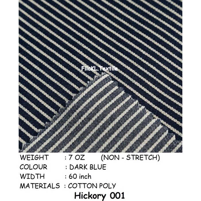 Gentz -Kain Jeans Hickory Bahan Denim Hickory Stripe Denim Hickori Jeans Hickori Stripe Salur