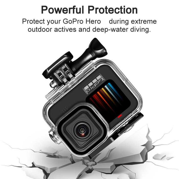 WATERPROOF CASE UNDERWATER HOUSING FOR GOPRO HERO 13 / GOPRO 12 / GOPRO 11 / GOPRO 10 / 9 BLACK