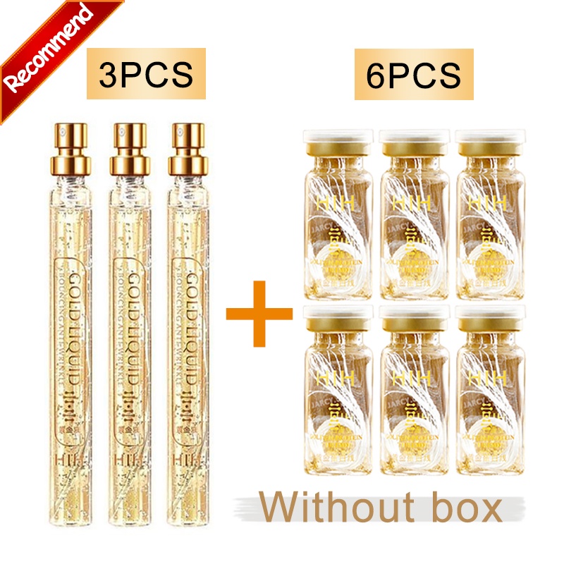 IMPORT KOREA 24K CARE SERUM ACTIVE COLLAGEN SILK CARE LIFTING FIRMING SET HYALURONAN SILK LINE