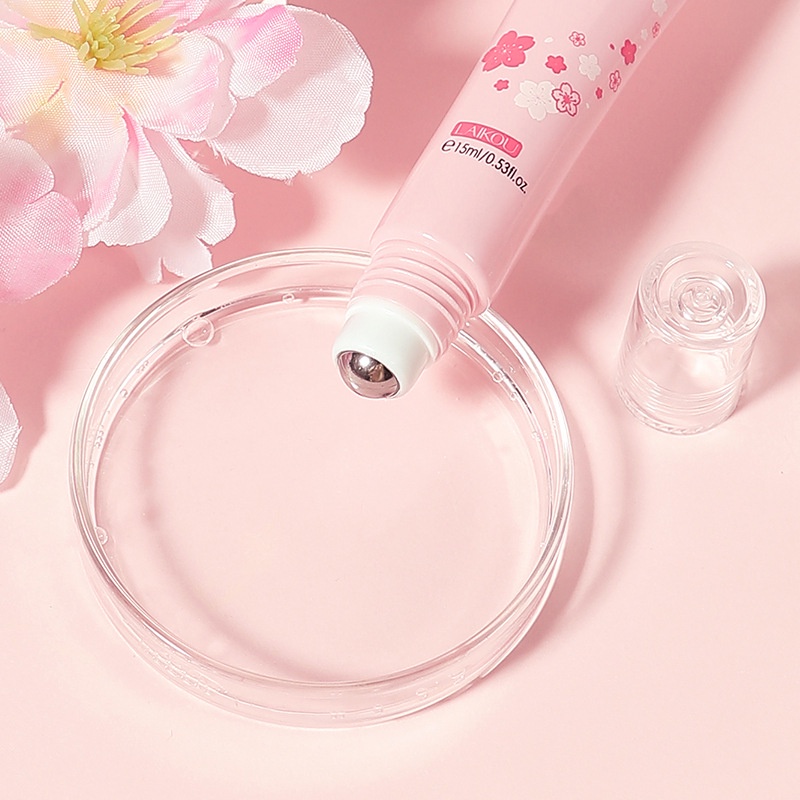 IMPORT LAIKOU SAKURA EYE SERUM EYE ROLLER MASSAGE HYALURONIC ACID SKIN CARE CREAM MOISTURIZING DARK