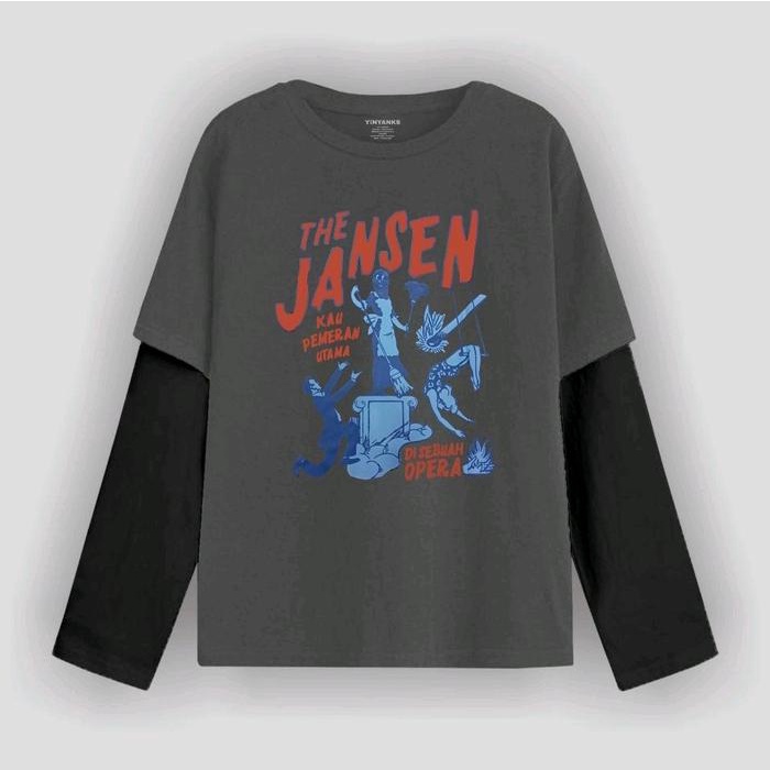Styla-KAOS T-shirt Double layer LONG SLEEVE THE JANSEN UNISEX KAOS PRIA DAN WANITA Baju Distro