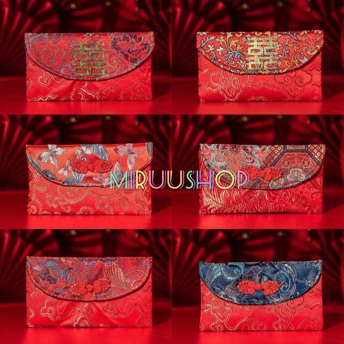 

New Angpao dompet kain sangjit shuangxi imlek hoki high quality