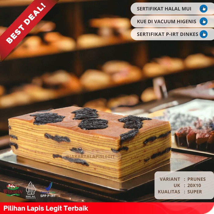 

(KUALITAS SUPER) KUE LAPIS LEGIT 20x10 PRUNES WISMAN 100% HALAL PLUM