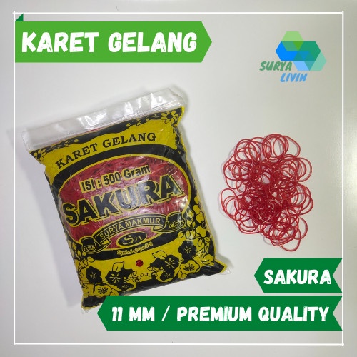 

New Karet Gelang Sakura merah 11mm *500gr