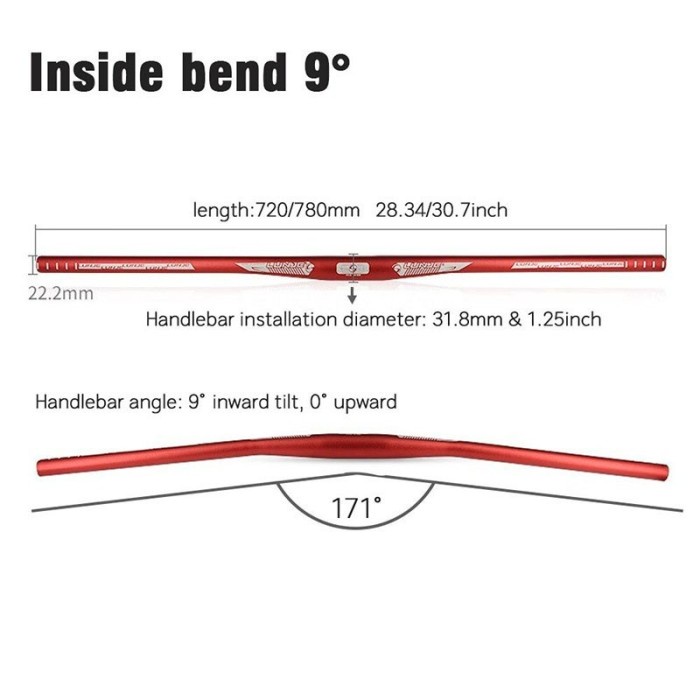 HANDLEBAR FLAT LUNJE OS 31.8 ALLOY HANDLE BAR STANG MTB WAKE RAZE MXL