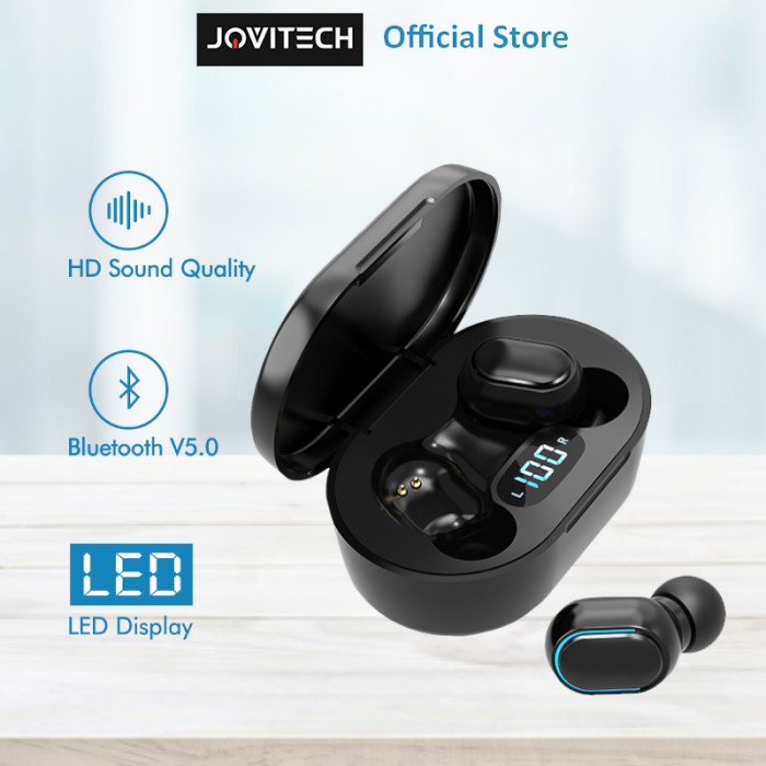 Jovitech TWS Earbuds Earphone Bluetooth Wireless Display Digital - T10