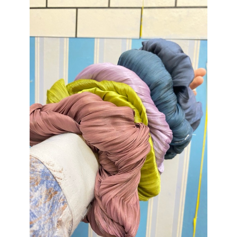 Scrunchie Shimer Isi 1 Lusin / Ikat Rambut Shimer Grosir / Scrunchie Murah Grosir