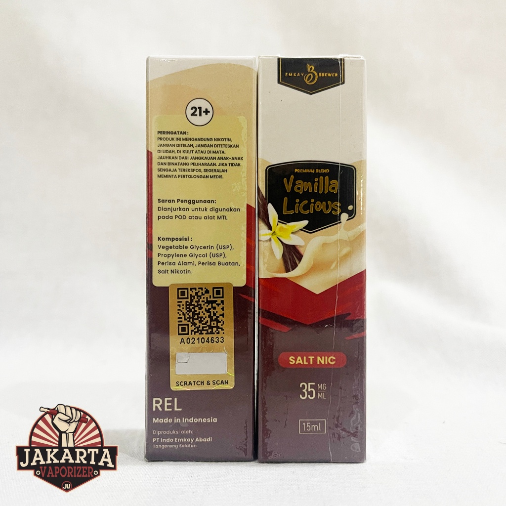 [SALT] VANILLALICIOUS SALT NIC 15ML 35MG BY EMKAY LIQUID SALT VAPE