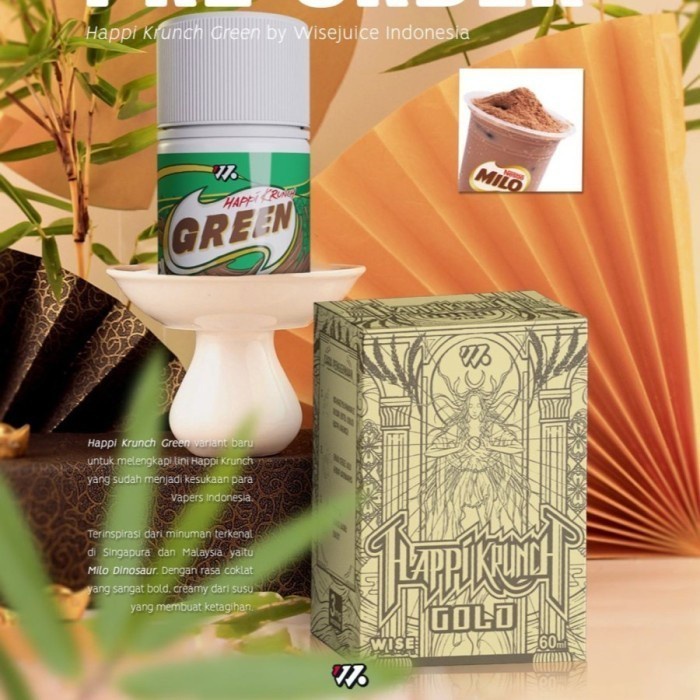 HAPPI KRUNCH V4 GOLD 60ML 3MG 6MG 9MG BY WISE JUICE X ARIF FARISAN