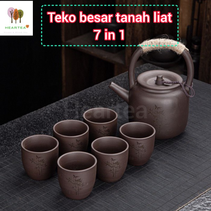 Japanese Style Clay Tea Pot Set / Teko Set Tanah Liat Klasik