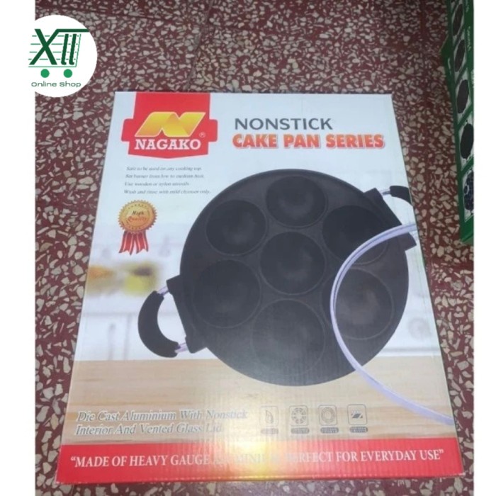 Best Seller Nagako Non Stick Cake Pan 8 Lubang Datar Cetakan Kue Lumpur Martabak