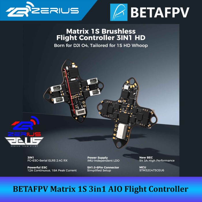Betafpv Matrix 1S 3In1 Aio Flight Controller For Digital Micro Whoop