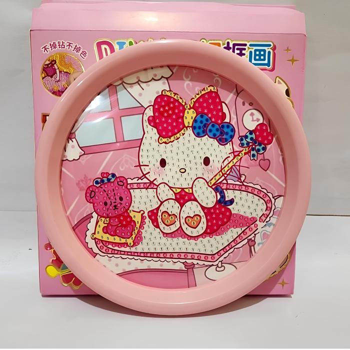Id 16Cm Diy Diamond Painting Bingkai + Box Manik Manik Tempel Mainan Edukasi Anak Pola Kristik
