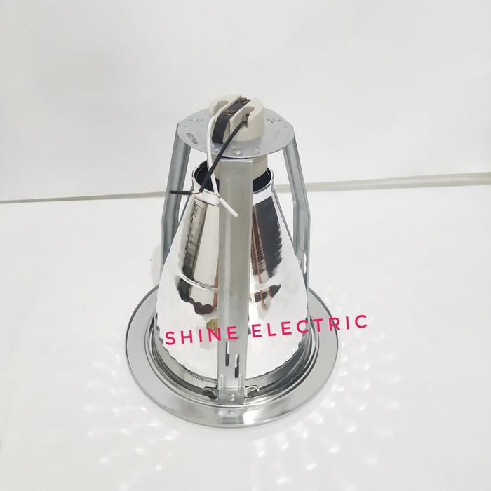 Goldenelectric Kap Fitting Downlight 4Inci Silver 4 Inci Rumah Lampu Down Light