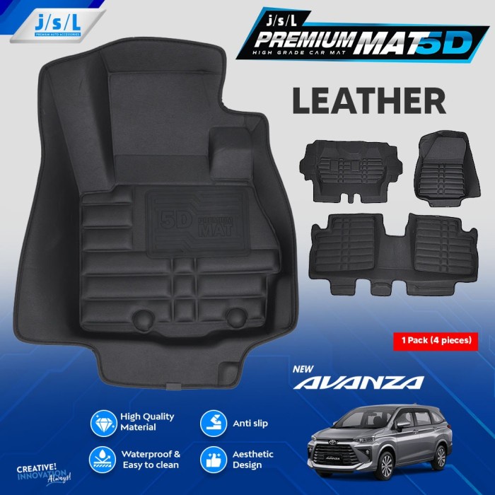 Avanza 2022 Karpet Mobil 5D Jsl Mat Model Leather Kulit