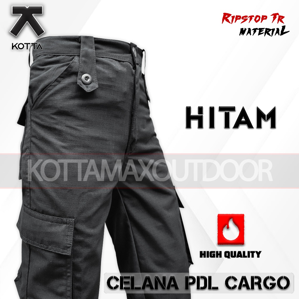 CELANA PDL HITAM PANJANG CARGO LAPANGAN KERJA SATPAM BRIMOB KERJA RIPSTOP PRIA WANITA
