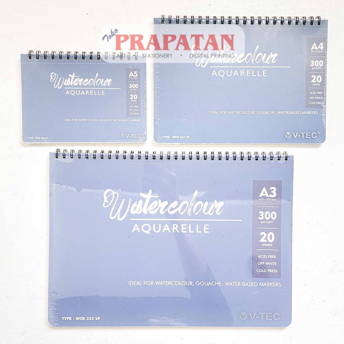 

TERBARU V-TEC Spiral Watercolor Book Pad Buku Cat Air