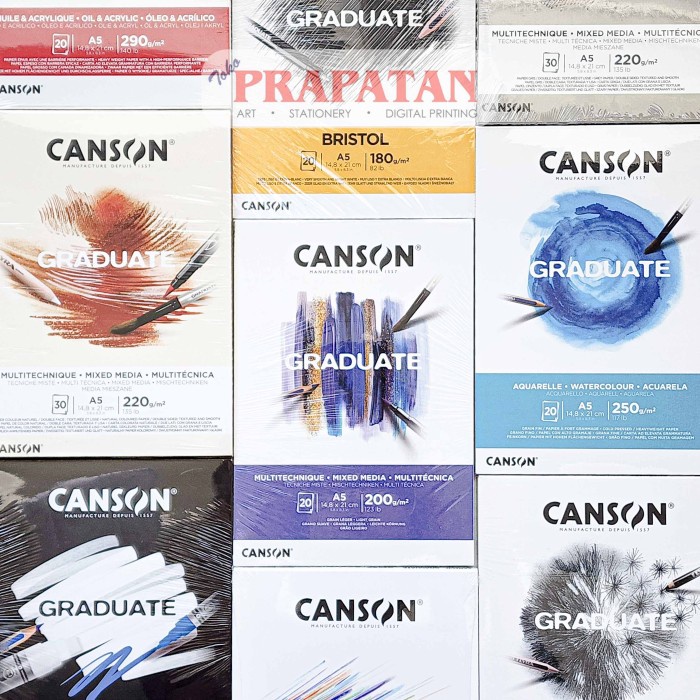

TERBARU GRADUATE Canson Drawing Pad A5 Mix Media Watercolor Sketch