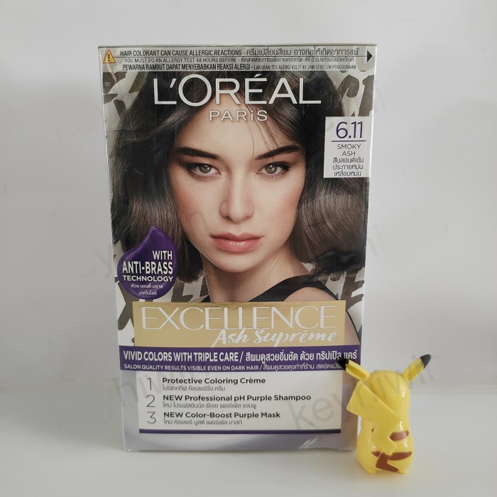 Loreal Excellence Hair Color Cat Rambut Ash Supreme 6.11 Smoky Ash