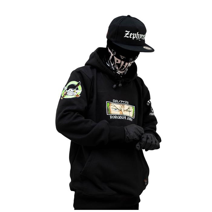 Hoodie Roronoa Zoro Edition anime bordir fleece -AmanahJaminan