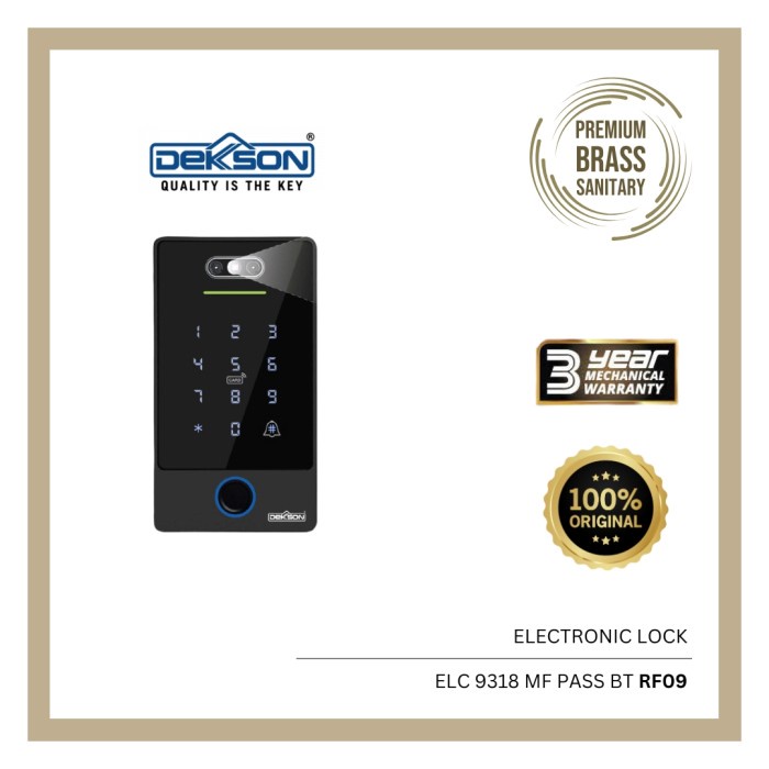 ELECTRONIC LOCK DEKKSON ELC 9318 MF PASS BT RF09
