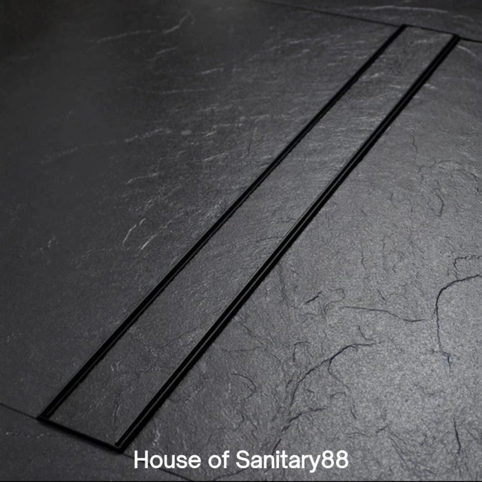 Floor Drain panjang 60 cm Stainless SUS 304 LUBANG SAMPING / Floor Drain BLACK 60cm