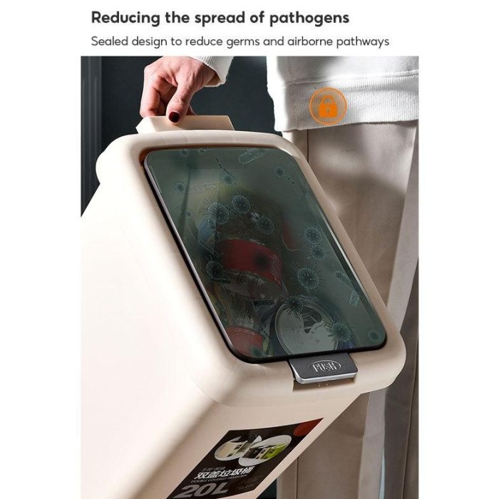 Tempat Sampah Injak Tong Sampah Tertutup Kotak Sampah Trash Bin