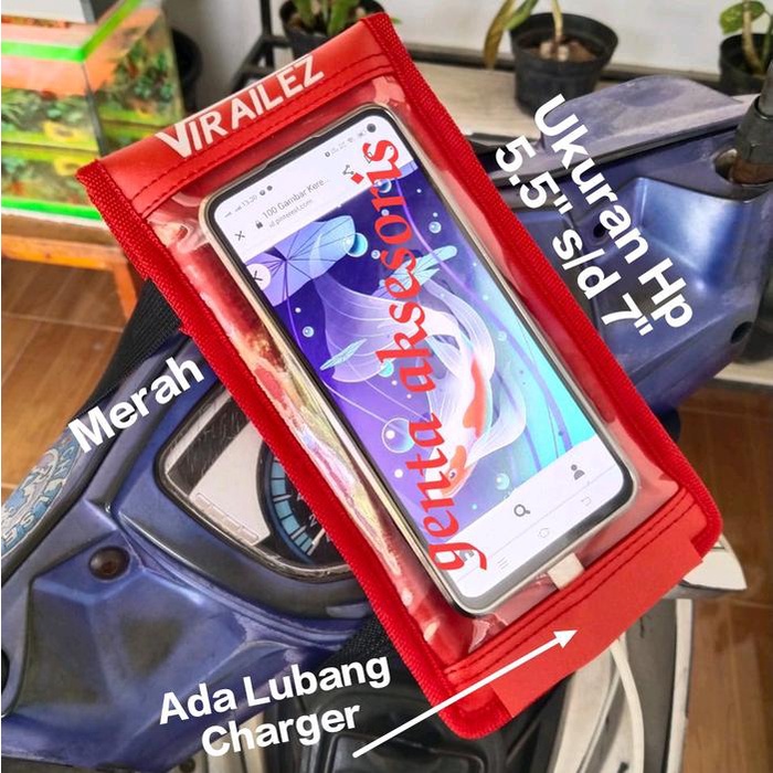 Najwa Gadget Holder Hp Motor Anti Jatuh Anti Jambret Anti Air Kulit Sintetis - Smartphone