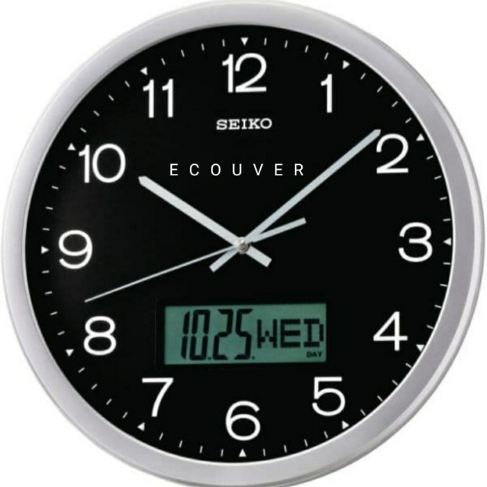 Jam Dinding Seiko Sweep LCD CalendarQXL007/QXL007A Original Japan
