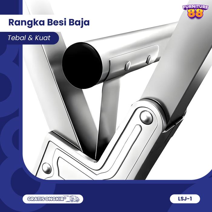 FURNITUR88 JEMURAN BAJU / PAKAIAN LIPAT PORTABLE CAMPURAN BESI & ALUMUNIUM TAHAN KARAT DAPAT DILIPAT