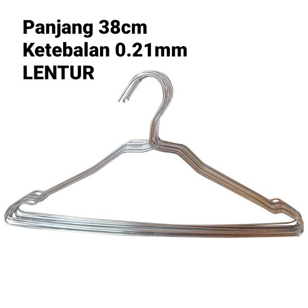 1 LUSIN HANGER BAJU LAUNDRY STAINLESS TEBAL