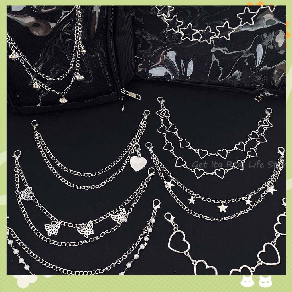 Ita Bag Accessories Chain Diy Itabag Decoration Double Layer Silver Metal Chain Strap For Bags