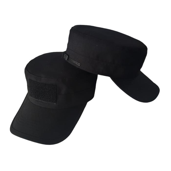 Cap- Topi Komando Tactical Hitam Polos Allsize Pilcap Original