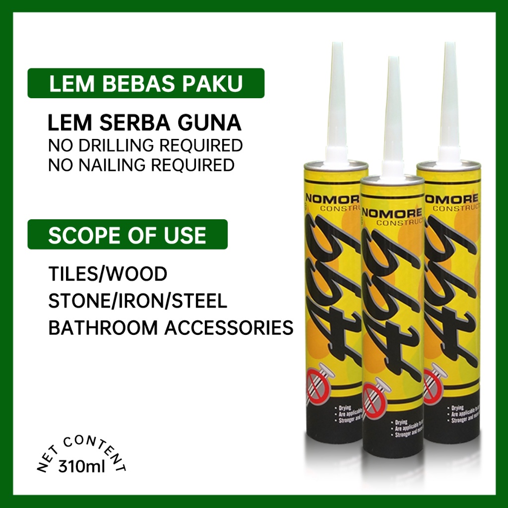 AYOOOLLARIZSS Lem Pengganti Paku Tembok Nail Free Glue Nail Free Glue Lem Baut Lem Super Kuat Lem