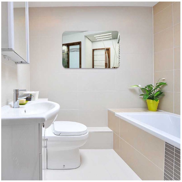 

BOOM SALE Stiker Cermin Akrilik DIY Tempel Kaca Dinding Bathroom Mirror Anti Air