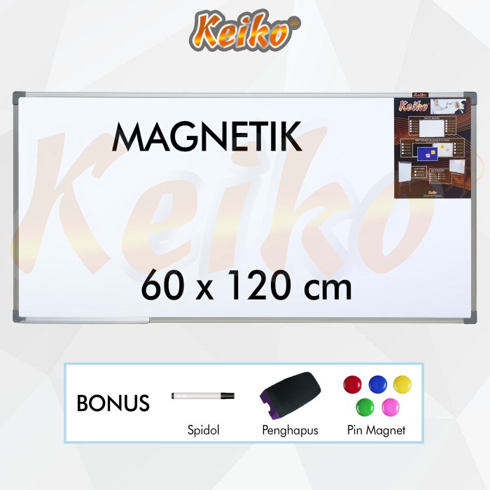 

Ready Papan Tulis Whiteboard Gantung Magnet Single Face Keiko 60 X 120 Cm