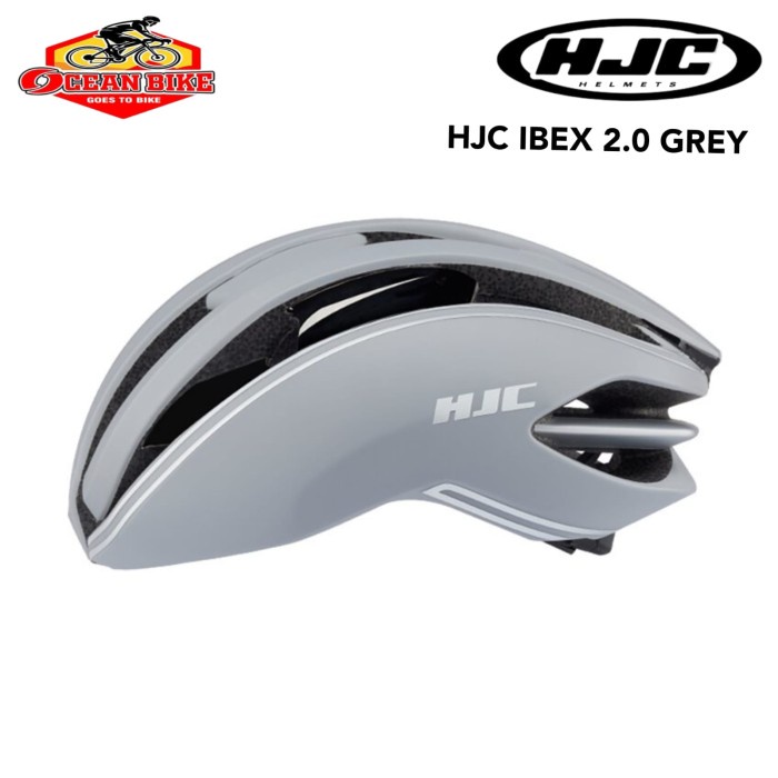 Helm Sepeda Helmet Hjc Original Ibex 2.0 Matt Grey Silver Line