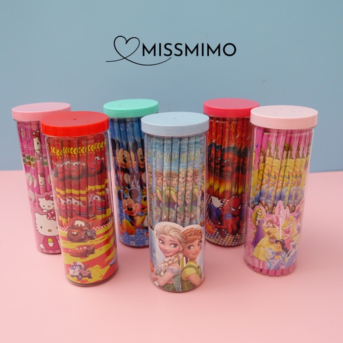 

Pensil Anak Fancy Karakter Pot isi 50pcs Pensil Tabung Motif Kartun Dw05