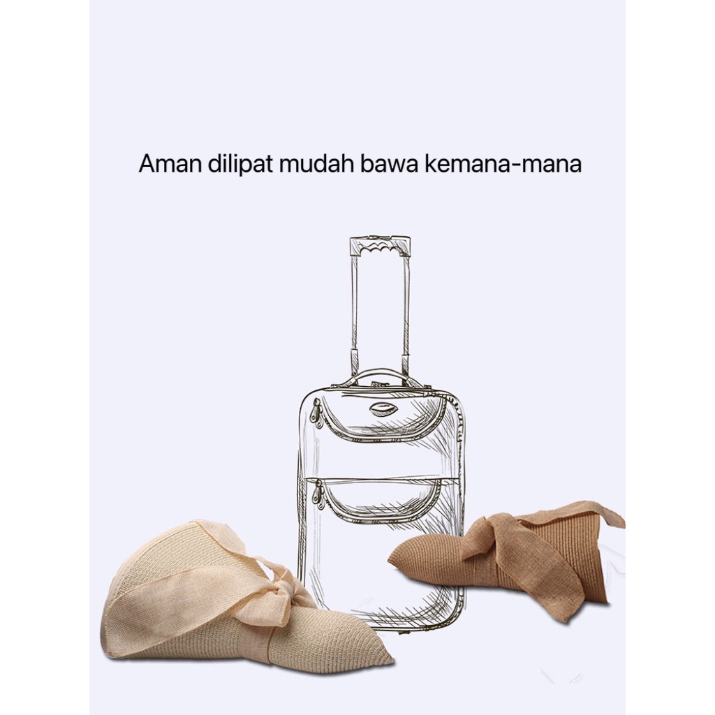 Topi Pantai Wanita Pelindung UV Topi Bisa diLipat Tebel Dan Lebar Bahan Jerami Pum CAHAYA T31