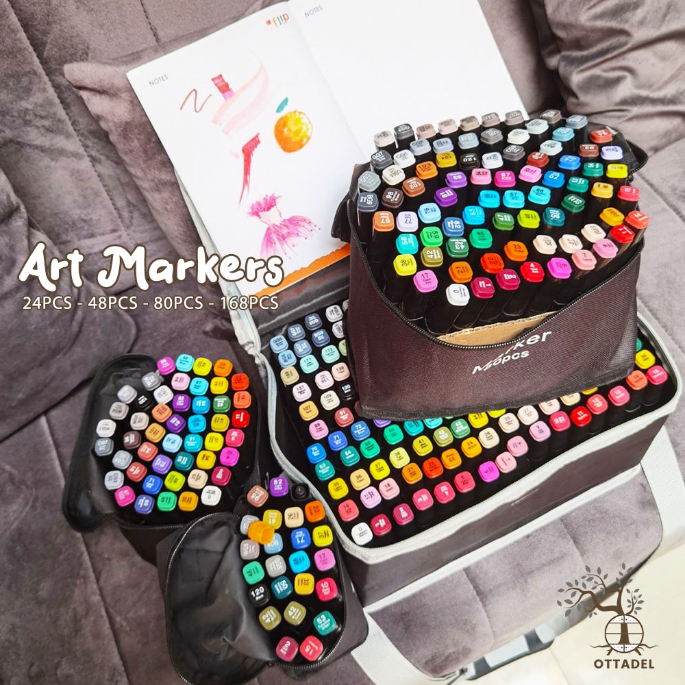 

Ottadel Spidol Gambar Dua Sisi / Art Marker / Spidol Berwarna hingga 168 Warna Dw05