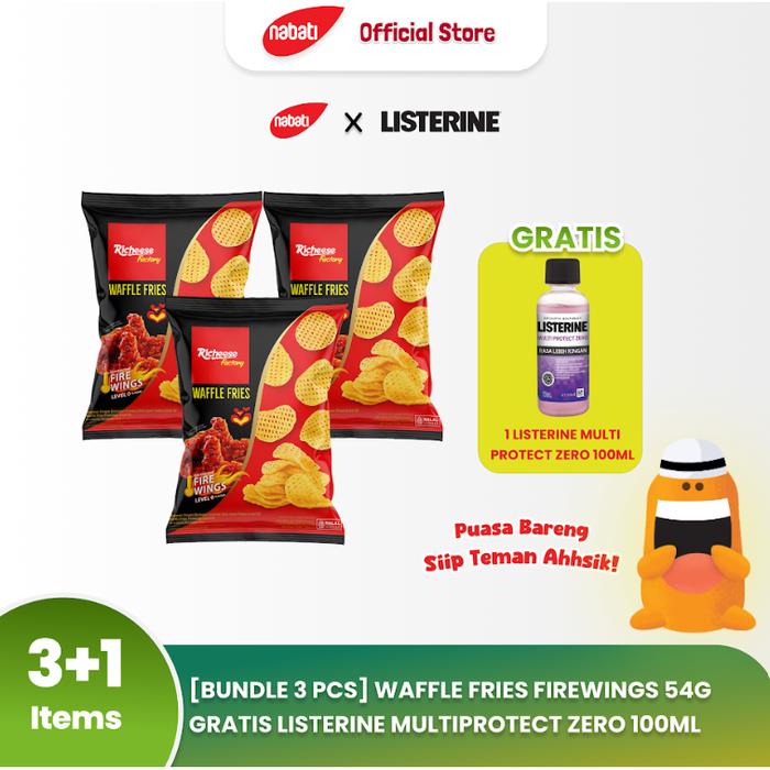 

Kuliner.Kita [Bundle 3 Pcs] Waffle Fries Firewings 54G Get Listerine Multiprotect Zero 100Ml